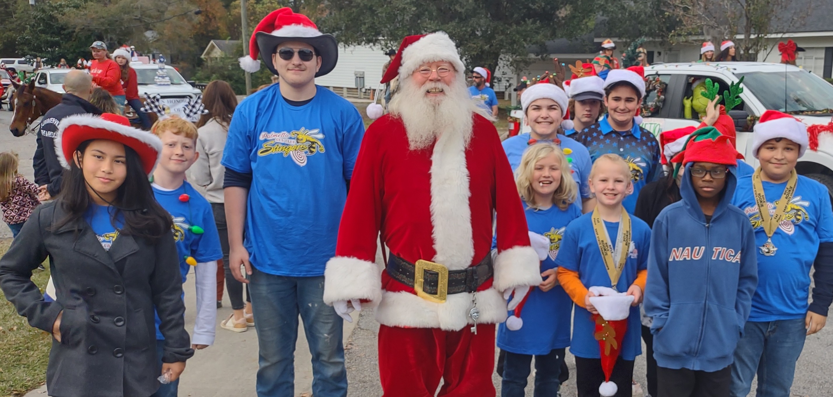 PGC youth with Santa in the Summerville Christmas Parade